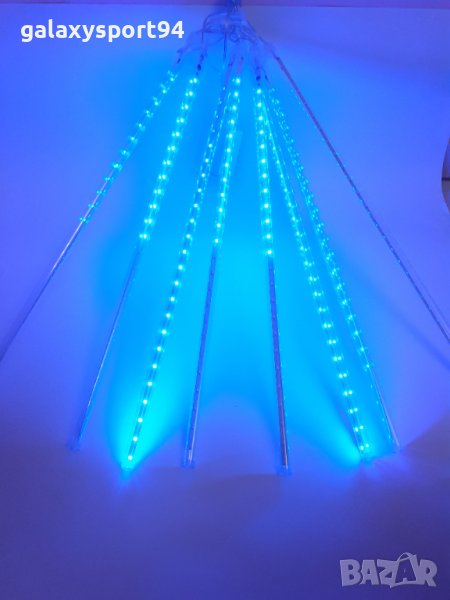 LED Пръчки 50см Бял/син Падащ Сняг 8 пръчки с опция снаждане до 8комплекта, снимка 1