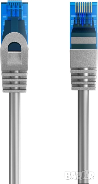 Ewent EW-5U-010 Cat 5e U/UTP Patch Cable 1 м – Сив мрежов кабел с RJ45 конектори за компютър и рутер, снимка 1