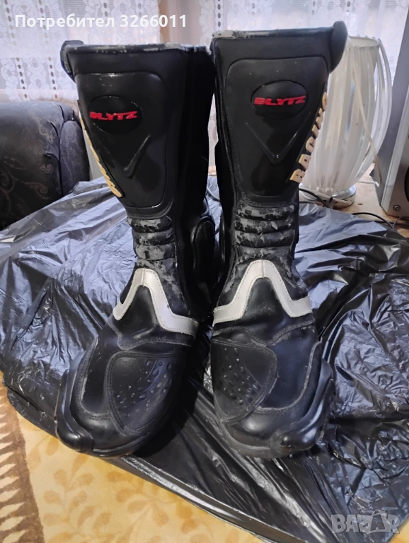 Кожени мото ботуши , снимка 1
