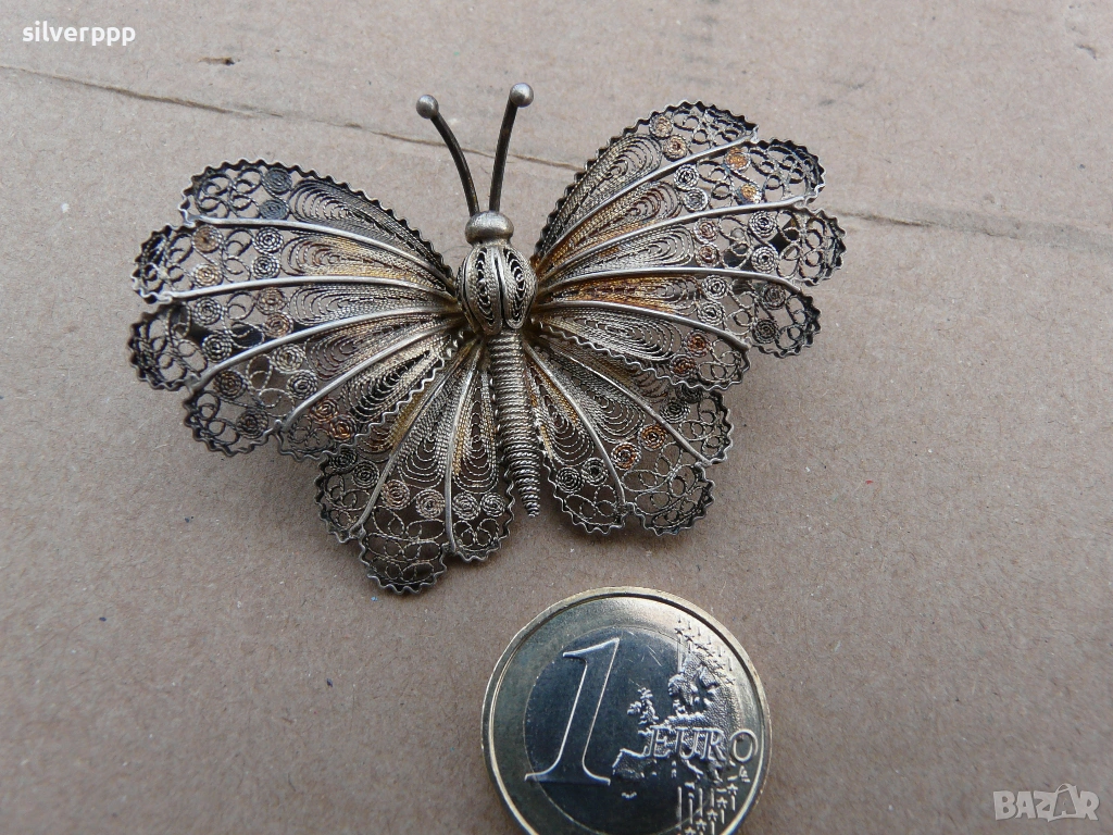 Сребърна брошка - 1 , снимка 1
