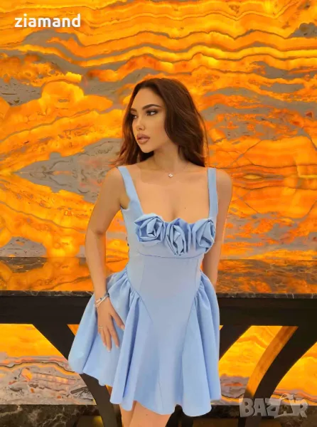 Бонбонеста рокля рози синя, снимка 1