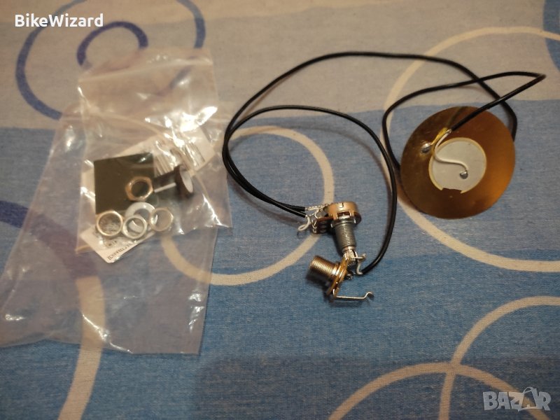 Alomejor Пикап Piezo 50 см метален и пиезоелектричен керамичен сензор за китара Мандолина Цигулка , снимка 1