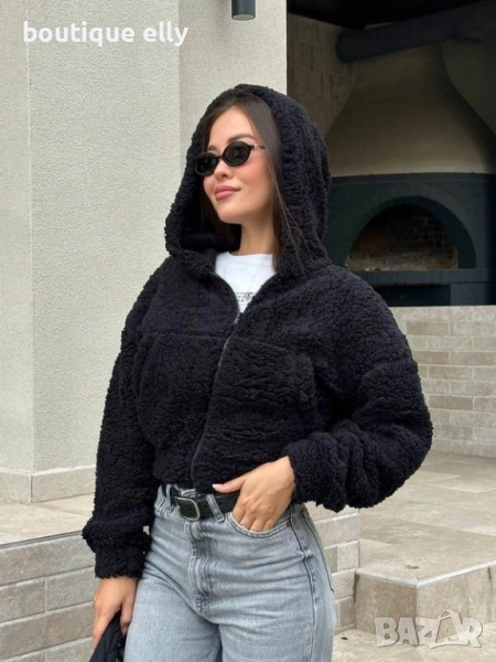 преходно яке в черно и бежово, снимка 1