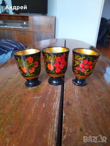 Стара Руска дървена чаша,чаши,хохлома #8, снимка 1