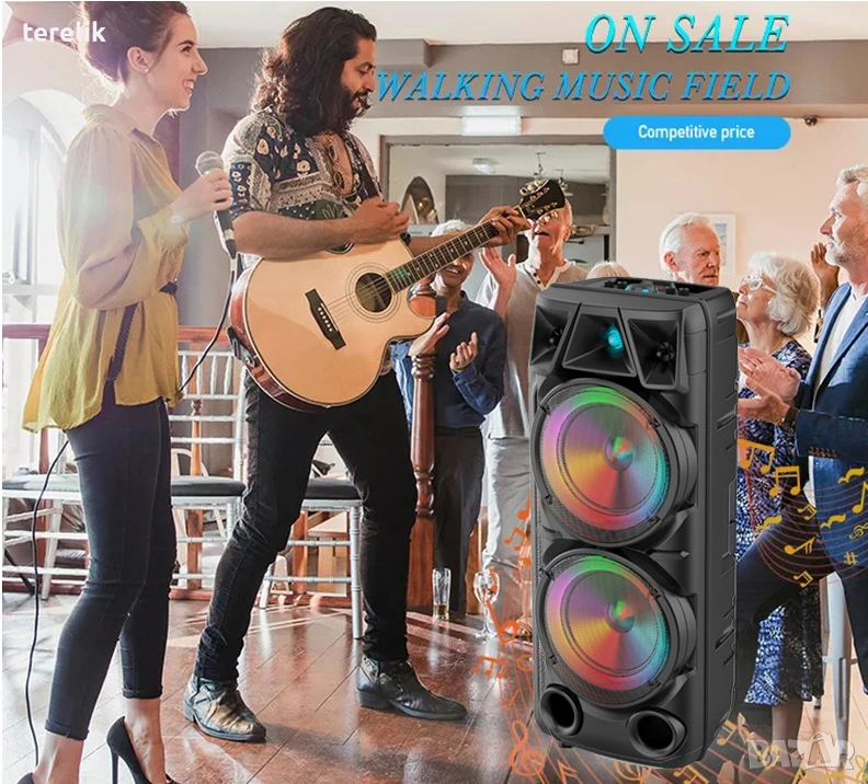 %Cobra Нова ZQS 8210 2х8 120W 6500mah 2 микрофона ПРЕНОСИМА КАРАОКЕ КОЛОНА От вносител 12 месеца гар, снимка 1