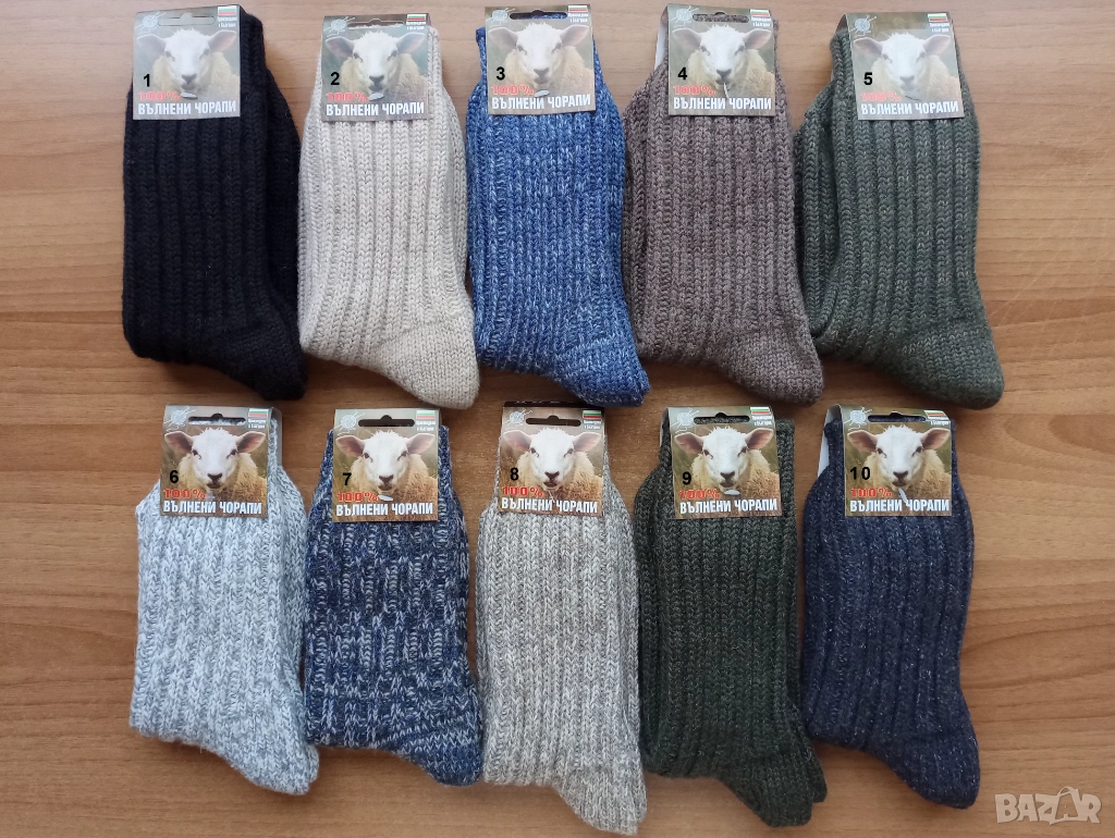 Дебели Вълнени Чорапи от 100% Вълна – Топли Зимни Чорапи, снимка 1
