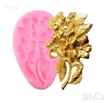 Китка клонка букет силиконов молд форма за декорация и украса торта фондан, снимка 1