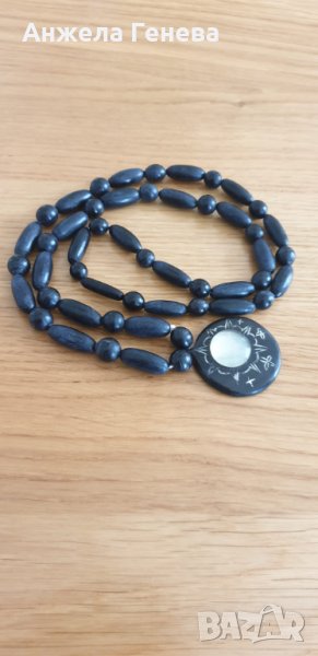 Стилно колие от абанос и седеф, снимка 1