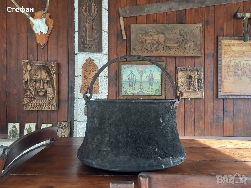 Огромен Стар Меден Бакър ГОЛЯМ Котел, снимка 1