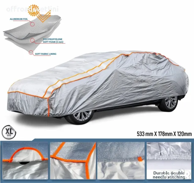 XXL LUX Водоустойчиво Покривало против градушка с алуминиево покритие, снимка 1