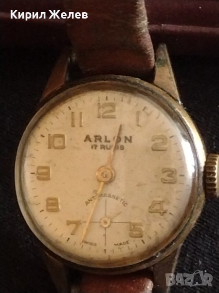 Рядък дамски часовник ARLON 17 RUBIS ANTI-MAGNETIC SWISS MOVT позлатен за КОЛЕКЦИОНЕРИ 42607, снимка 1