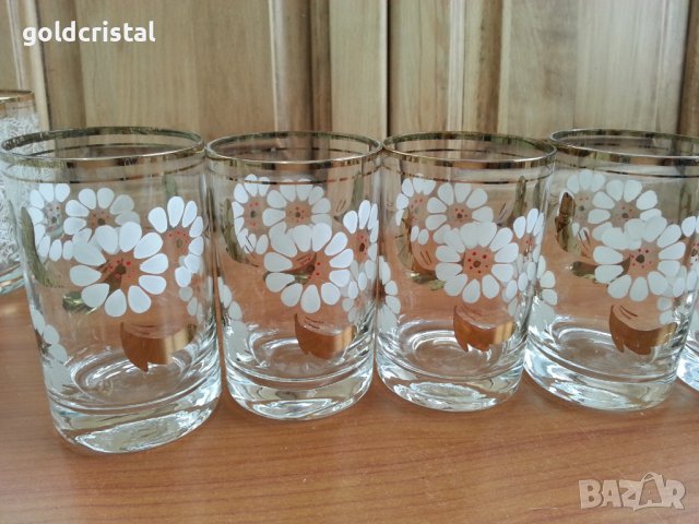 Ретро чаши с позлата ръчно рисувани , снимка 3 - Антикварни и старинни предмети - 37347997