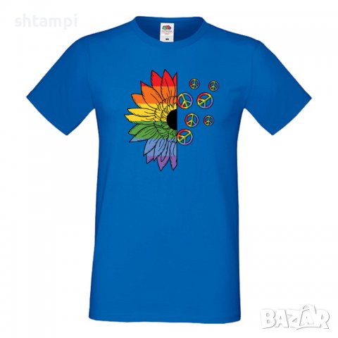 Мъжка тениска Pride Sunflower Peace multicolor Прайд,Празник.Повод,Изненада, снимка 2 - Тениски - 37105106