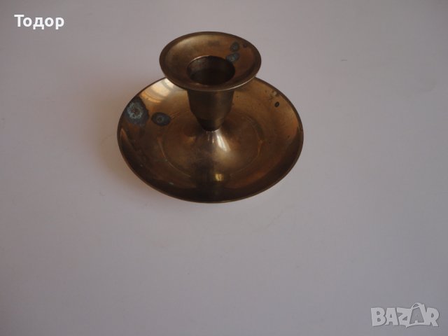 Немски бронзов свещник , снимка 5 - Колекции - 43533486