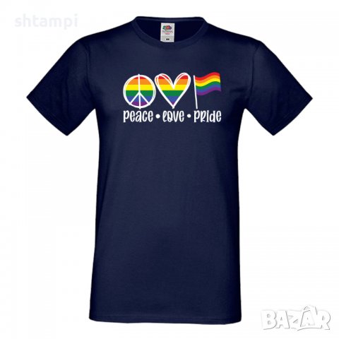 Мъжка тениска Peace Love Pride 2 Прайд,Празник.Повод,Изненада, снимка 12 - Тениски - 37103396