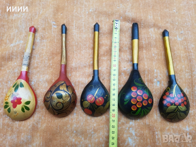 Русувана лъжица 5 бр, снимка 2 - Антикварни и старинни предмети - 52564405