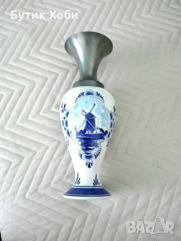 Рядка колекционерска холандска ваза Делфт, снимка 8 - Антикварни и старинни предмети - 32881362