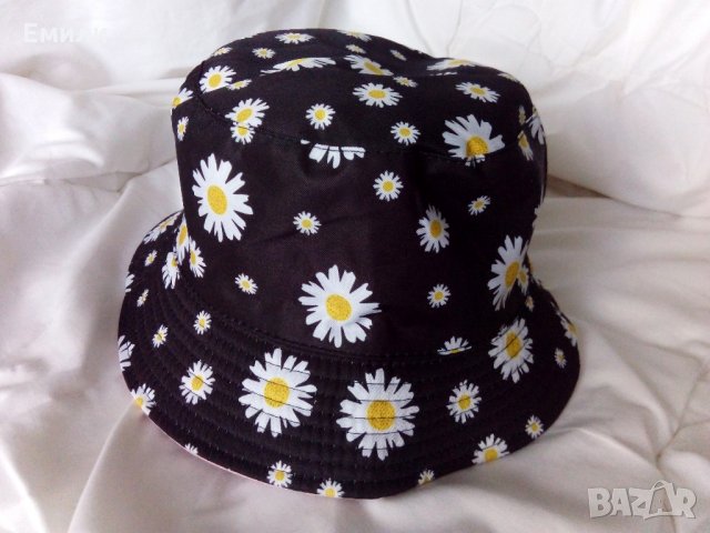 Двулицева шапка идиотка на маргаритки, снимка 4 - Шапки - 32842340