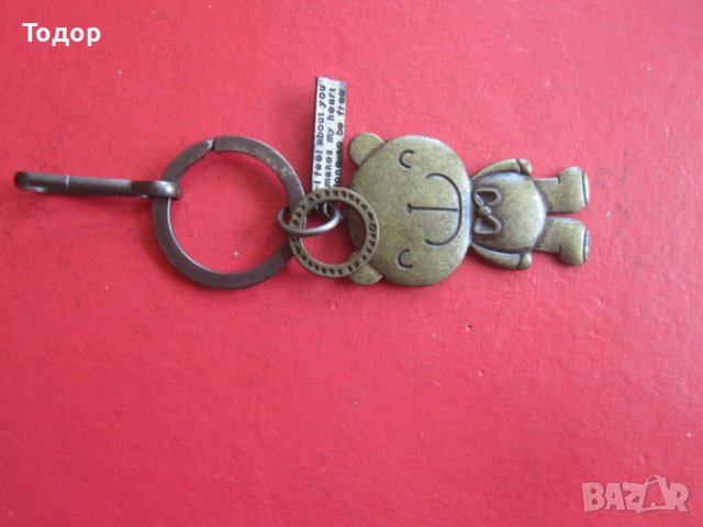 Страхотен бронзов ключодържател мечок, снимка 3 - Арт сувенири - 37914432