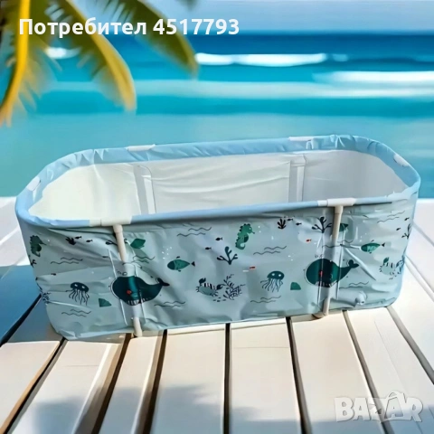 Сгъваема преносима вана XXL с възглавница и топлоизолация – Комфорт и удобство в малката баня, снимка 2 - Други стоки за дома - 53172707