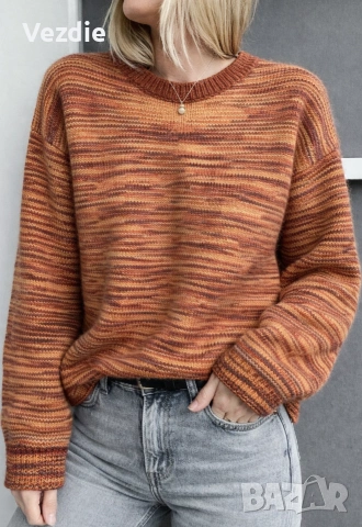 Оранжев дамски пуловер