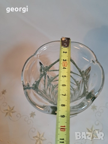 ретро стъклена релефна ваза 28/5, снимка 6 - Вази - 51965340