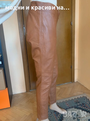 Панталон  Saint Tropez,естествена кожа,цвят коняк, размер М, снимка 4 - Панталони - 53443140