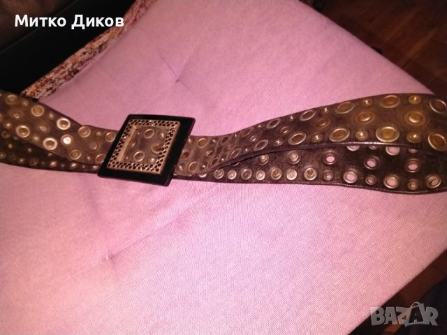 Just Cavalli оригинален колан естествена кожа  с холограм 110см на 40мм ширина