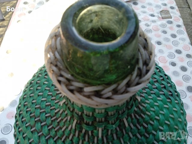 Стара дамаджана 15 литра зелено стъкло, снимка 5 - Буркани, бутилки и капачки - 39734006