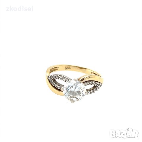 Златен дамски пръстен 3,29гр. размер:54 14кр. проба:585 модел:20601-1