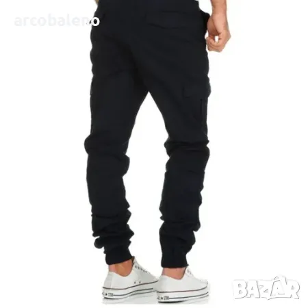 Мъжки едноцветни ежедневни панталони с джоб и шнур, 3цвята , снимка 5 - Панталони - 39449420