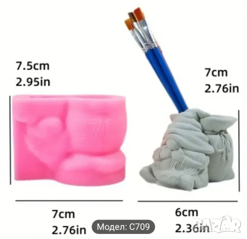 Молд кашпа дядо Коледа, снимка 4 - Форми - 48034290