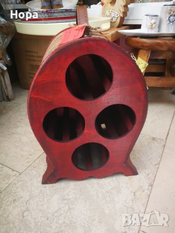 Поставка от дърво за 4 бутилки вино. Последен 1 брой. , снимка 6 - Декорация за дома - 39806595