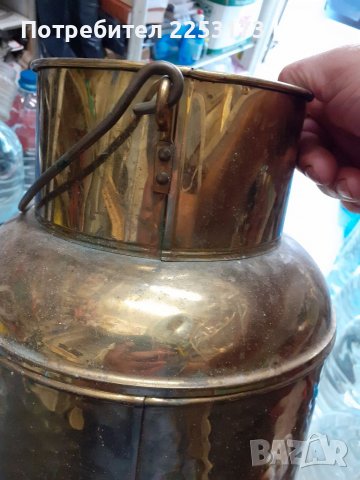 Стар месингов гюм с дръжка, снимка 3 - Декорация за дома - 35654804