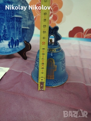 Порцеланов сет чиния и камбана , снимка 2 - Декорация за дома - 53479899