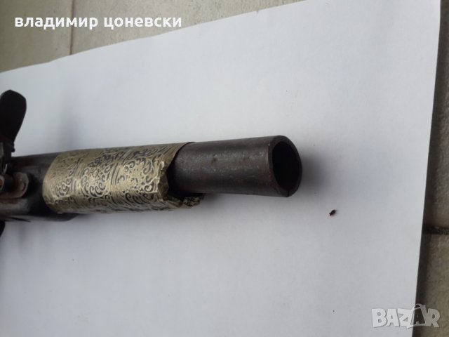 Стар красив кремъчен пистолет,пищов,пушка,оръжие, снимка 6 - Колекции - 26884626