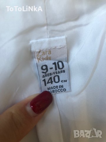 Бяло сако Zara детско, снимка 2 - Други - 39433551