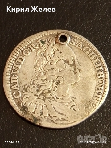 Сребърна монета 15 кройцера 1732г. Карл шести Австрия рядка 53019, снимка 4 - Нумизматика и бонистика - 53084382