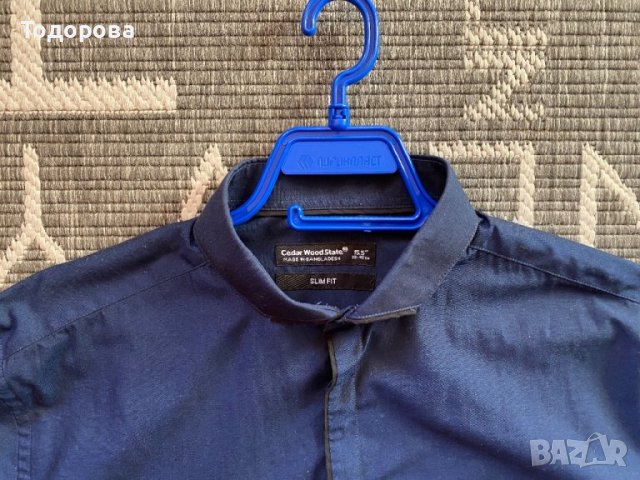 Мъжка, много елегантна риза с дълъг ръкав, тъмносиня., снимка 2 - Ризи - 43912317