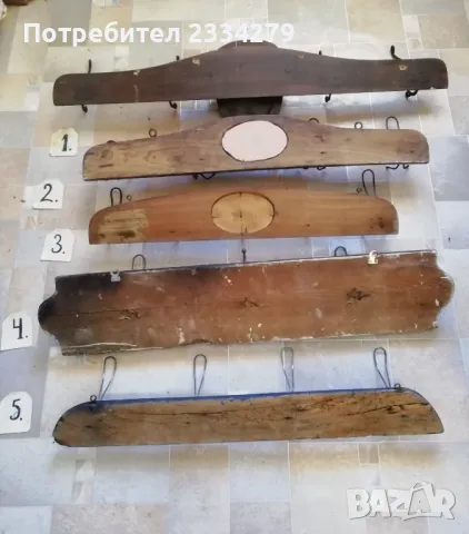 Стари закачалки,дървени ръчно изработени., снимка 2 - Закачалки - 36866927