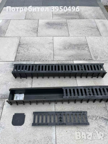 Линеен отводнител 100х100х1m с решетка от сферо чугун, клас B125