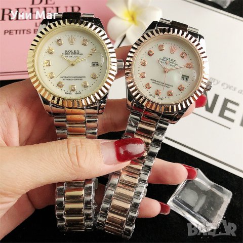 Луксозен дамски ръчен часовник Rolex, стилен Ролекс , водоустойчив, снимка 2 - Дамски - 37074895