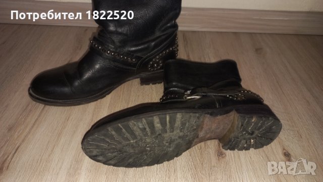 Черни боти естествена кожа Vero Cuoio, снимка 4 - Дамски боти - 43044948