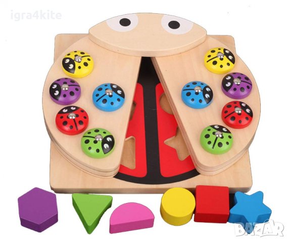 Дървена игра с магнити, въдица, калинки и елементи НОВО!, снимка 8 - Играчки за стая - 38245329