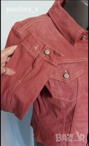 Два броя / Червено Дънково яке / Уникален Деним "Brooklin" и " Take two" / червено дънково яке , снимка 15 - Якета - 40689875