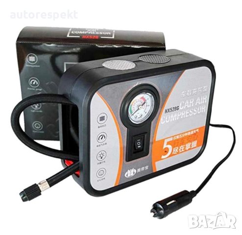 Kомпресор гуми с лампа и манометър 12V -YF528, снимка 2 - Аксесоари и консумативи - 43771670