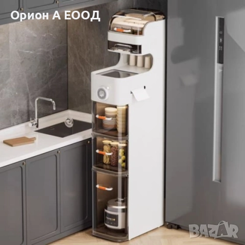 Мултифункционален Шкаф на Колелца Водоустойчив от Поликарбон с Вграден Аромантизатор и LED светлина, снимка 7 - Шкафове - 52053612