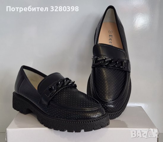Модни дамски обувки лоуфър модел: 3731-1 black, снимка 2 - Дамски елегантни обувки - 40722482