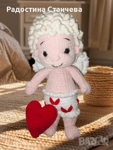 Плетени валентинки-купидон и сърце, снимка 4 - Други - 48493720