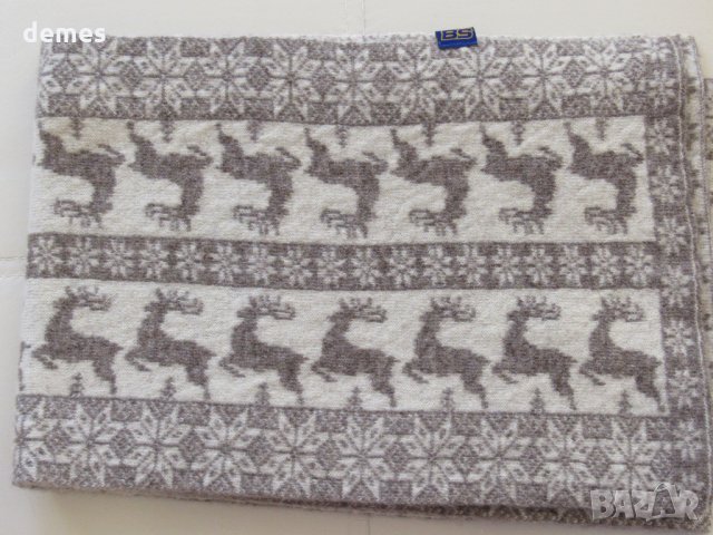  Шал в алпийска шарка, 100% органична вълна , Монголия-7, снимка 7 - Шапки - 25966160